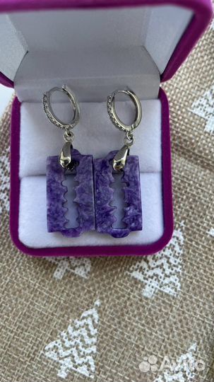 Серьги из чароита