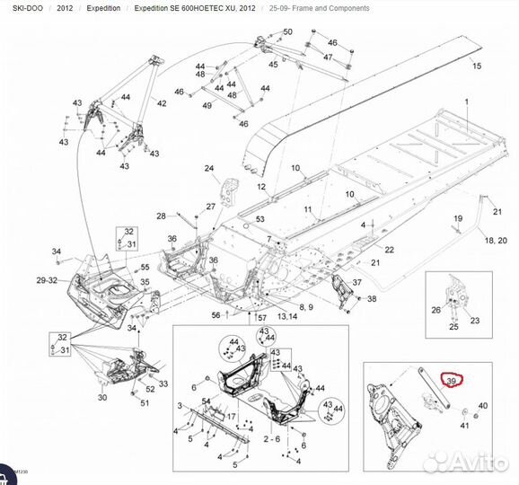 Упорная стойка Ski-Doo Lynx 518326449