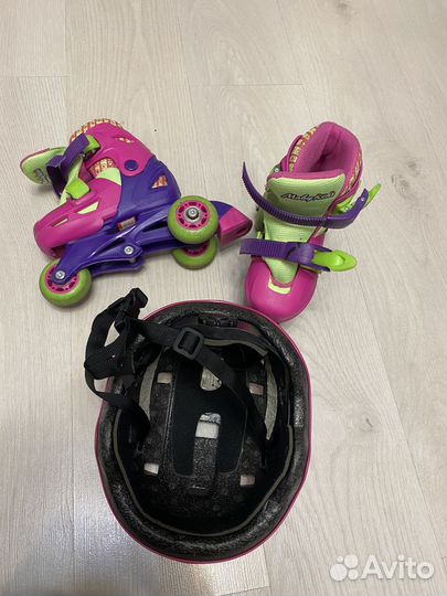 Ролики детские размер 27-29 шлем размер 52-54