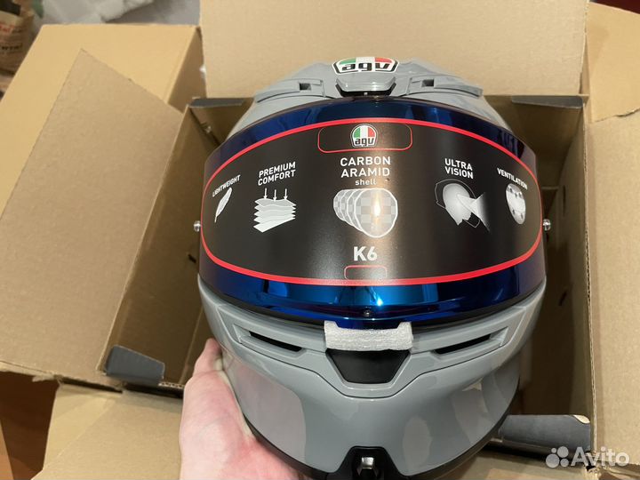 Мотошлем AGV K6 nardo grey размер L