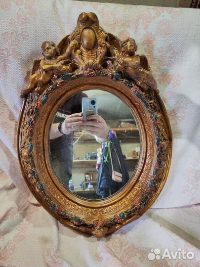 Зеркало настенное СССР из гипса