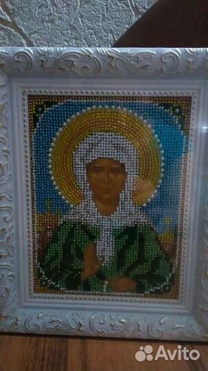 Икона Св. Матрона Московская бисером
