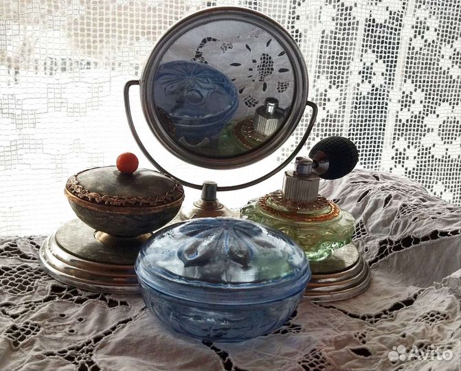 Шкатулка купоросное стекло СССР