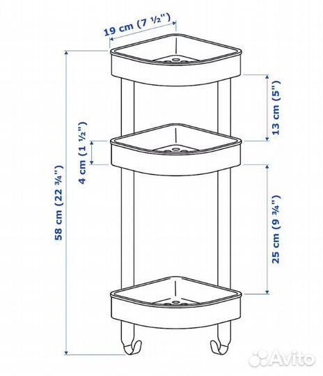 Угловая полка в ванну Брогрунд Икеа