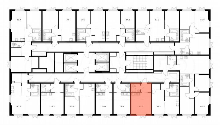 Квартира-студия, 23,5 м², 28/33 эт.