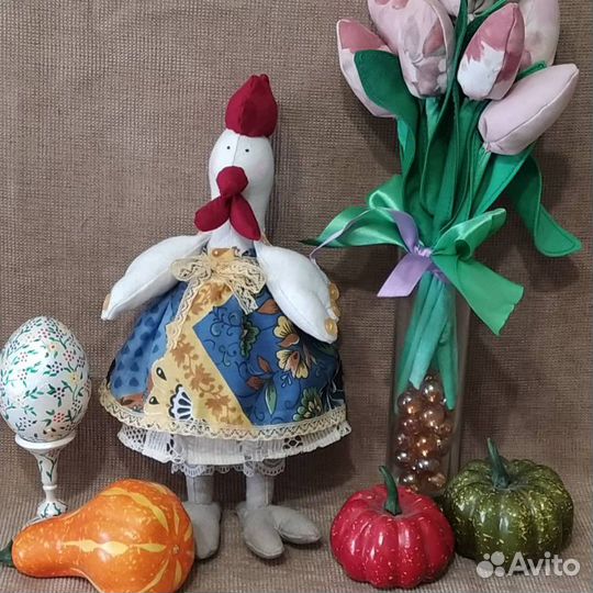 Интерьерная кукла Курочка в стиле Тильда