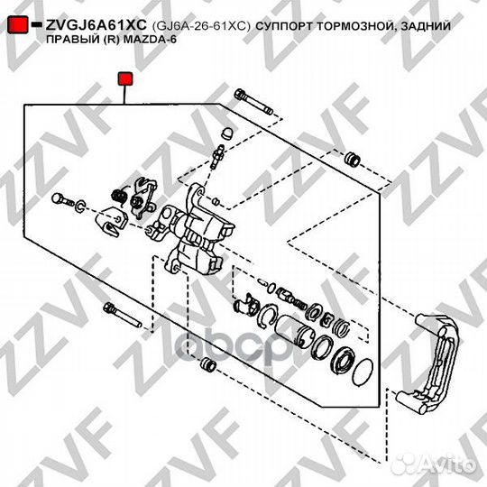 Суппорт тормозной, задний правый (R) mazda-6 GJ