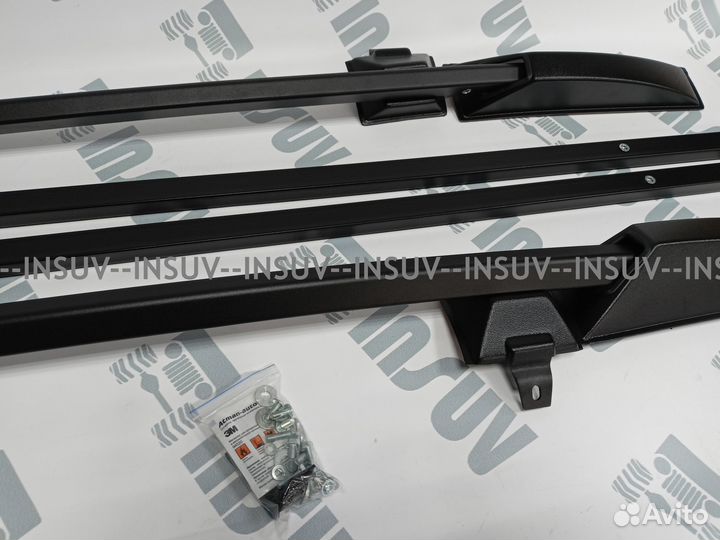 Рейлинги Шевроле Нива с поперечинами (черный) пт