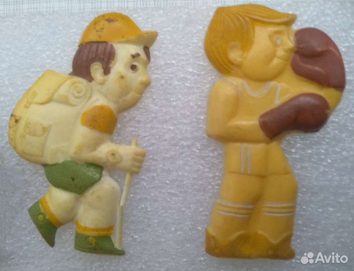 Значки СССР детские Заяц Волк Бокс мультфильм