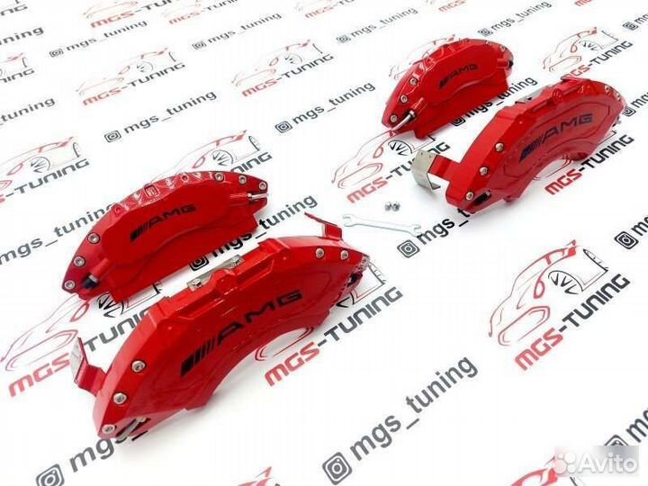 Накладки суппортов AMG красные 2 алюминий W205 C43