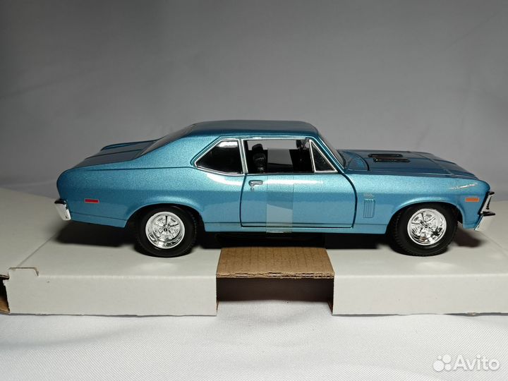 Модель Chevrolet Nova SS blue 1970 1:24 Maisto