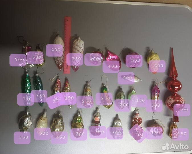 Елочные игрушки СССР. Стекло