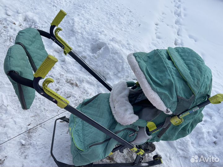 Санки коляска с колесами Nika 7-3