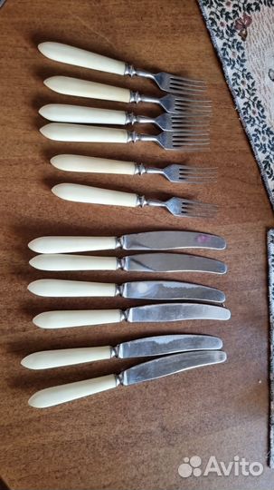Набор столовых приборов имитация слоновая кость