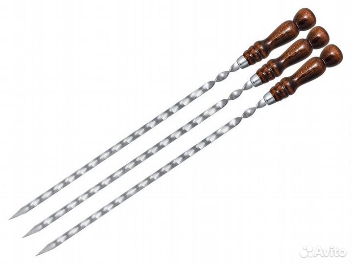 Шампур с деревянной ручкой 12*450*3 мм