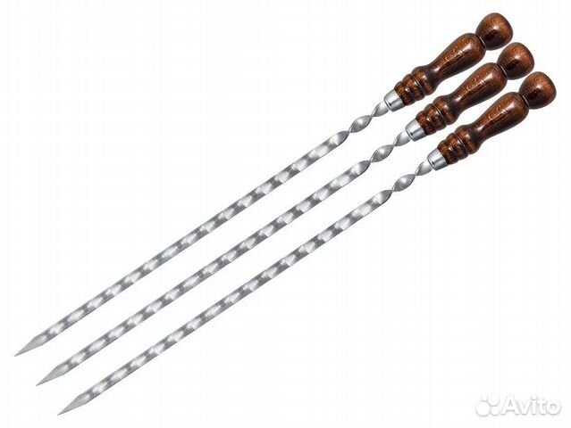 Шампур с деревянной ручкой 12*450*3 мм