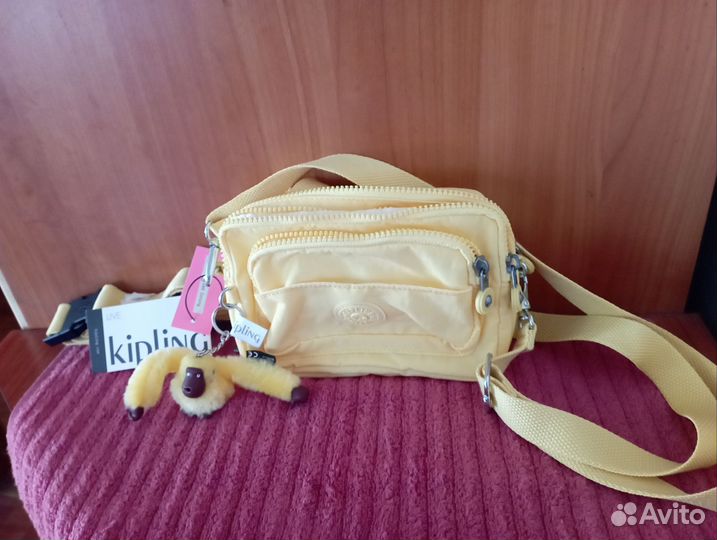 Сумка kipling, новая, через плечо или на пояс