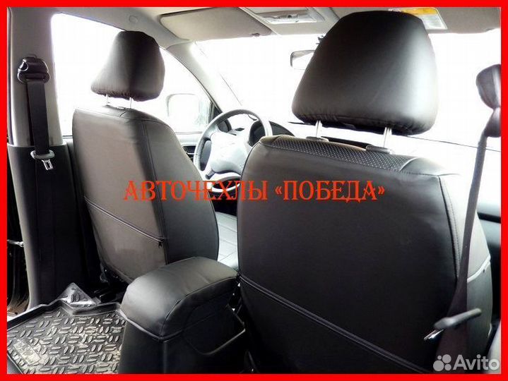 Чехлы Mitsubishi L200 из экокожи чёрные Классика