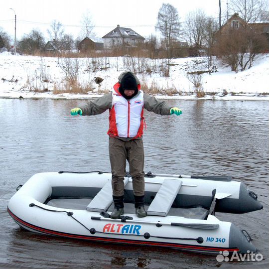 Лодка пвх altair HD-340 нднд, Новая, Бело-серая