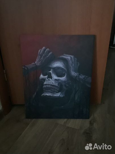 Картина холст акрилом череп