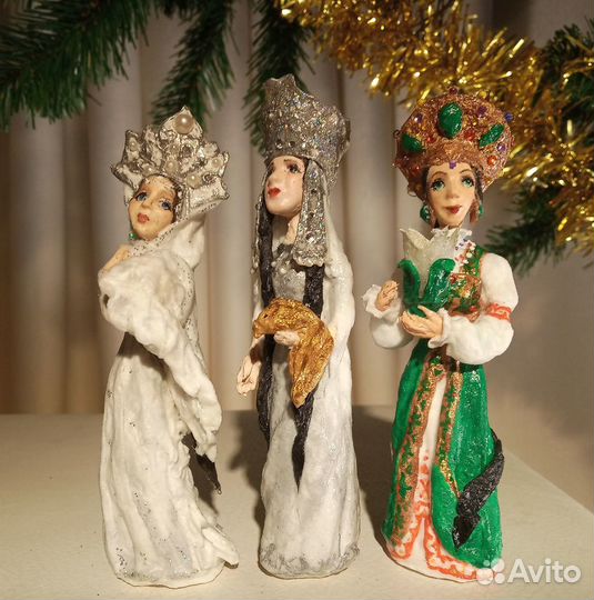 Ватные елочные игрушки