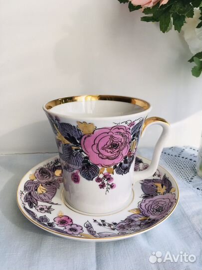 Чайная пара лфз СССР с дарственной надписью