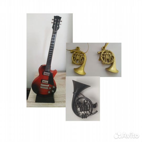 Гитара, трубы, брошка труба