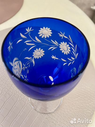 Бокал хрустальный СССР кобальт