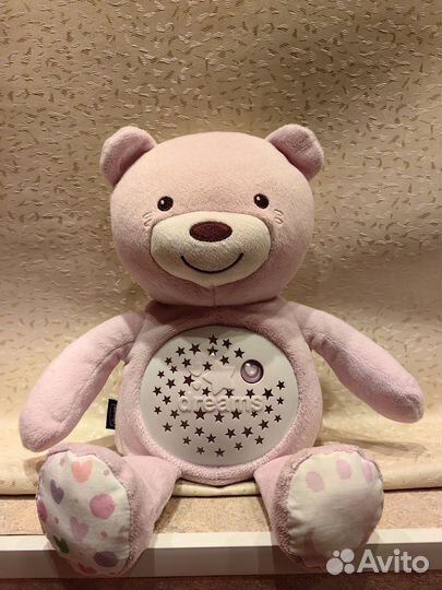 Ночник проектор плюшевый Медведь Chicco