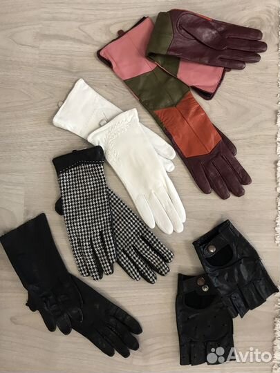 Перчатки женские кожаные