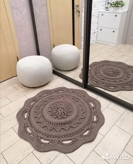Ковёр новый, ручная работа, вязаный