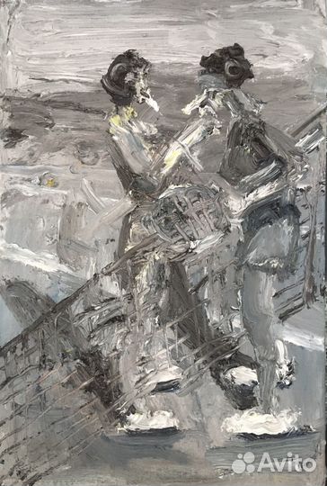 Картина маслом на холсте монохром