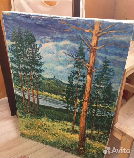 Картина холст масло То солнце то дождь