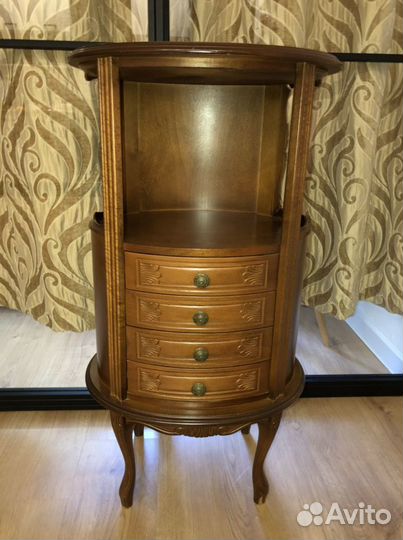 Тумба-комод овальная, Италия, винтаж, дерево