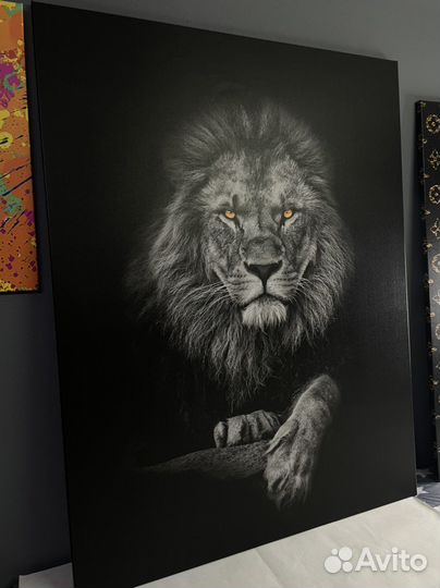 Картина Лев на холсте