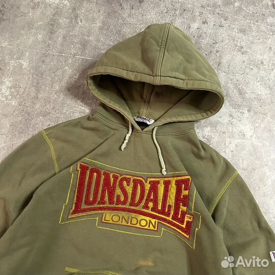 Худи Lonsdale Big Logo Vintage Distressed Оригинал