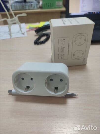 Умная двойная розетка wifi tuya Алиса