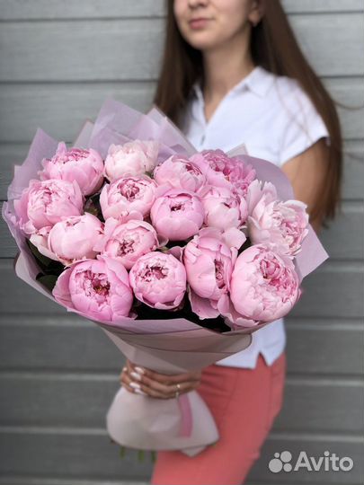 Цветы пионы, букет с доставкой