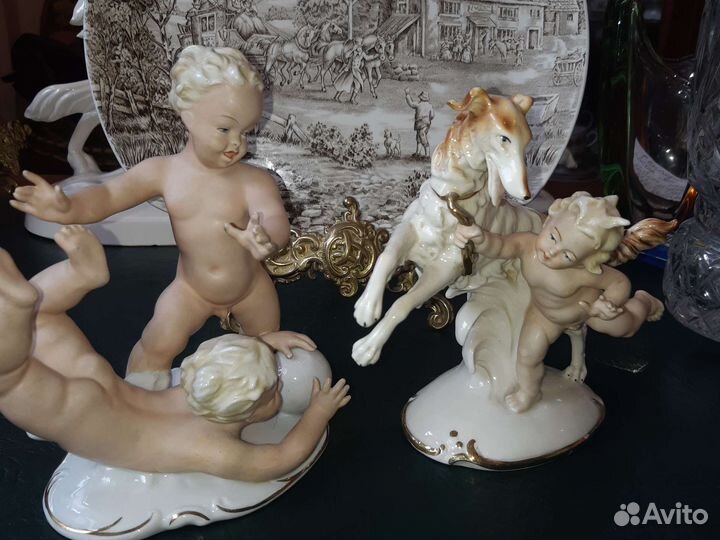 Фарфоровые статуэтки Путти. Старая Германия