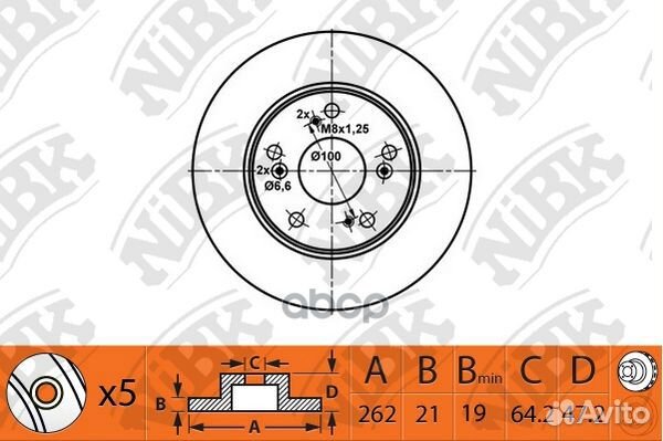 Диск тормозной honda civic 01- перед. RN1468 NiBK