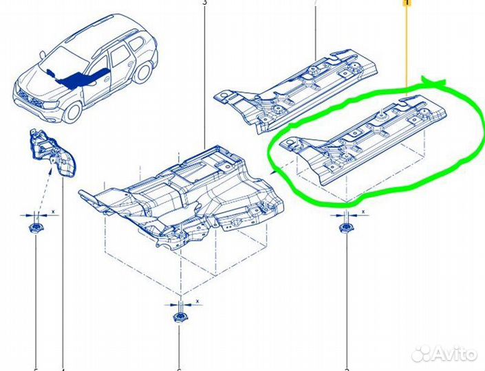 Тепловой экран Renault Duster HJD K9KR858D165848