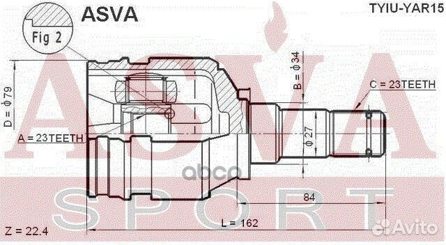 ШРУС внутренний перед лев tyiuyar15 asva