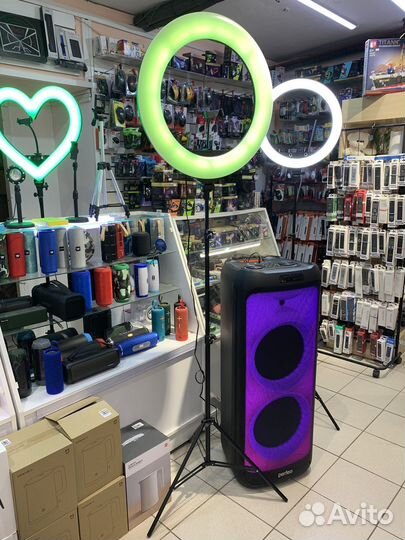 Кольцевая Селфи лампа 56см 80W цветная RGB