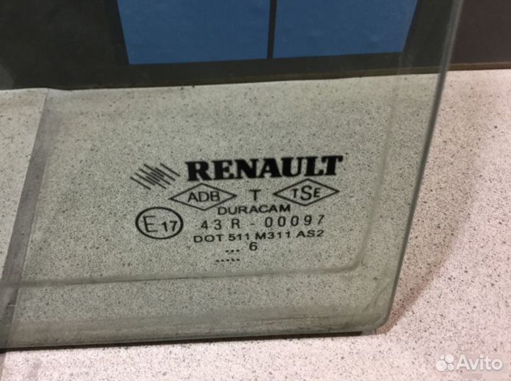 Стекло двери форточка Рено Клио Симбол 1998-2008г