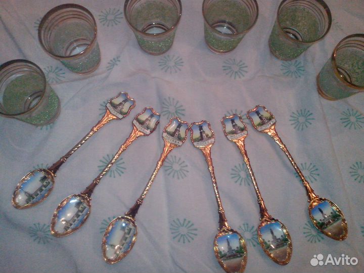 Ложки сувенирные москва и шесть стопок