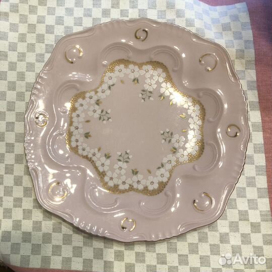 Чайная тройка розовый фарфор Чехия