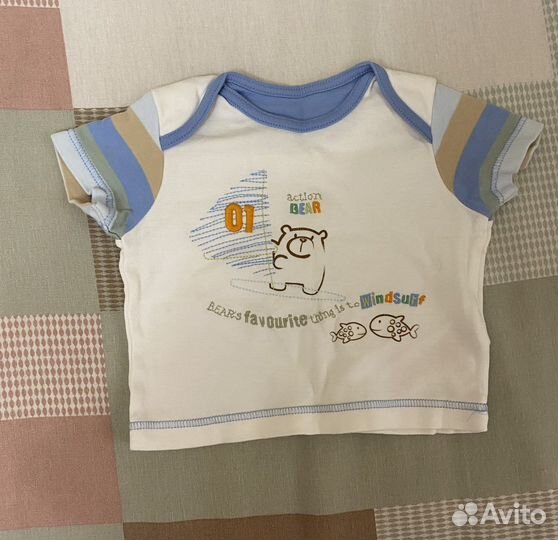 Футболка детская для мальчика (0-3 месяца)