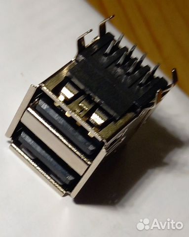 Гнездо USB двойное угловое на плату