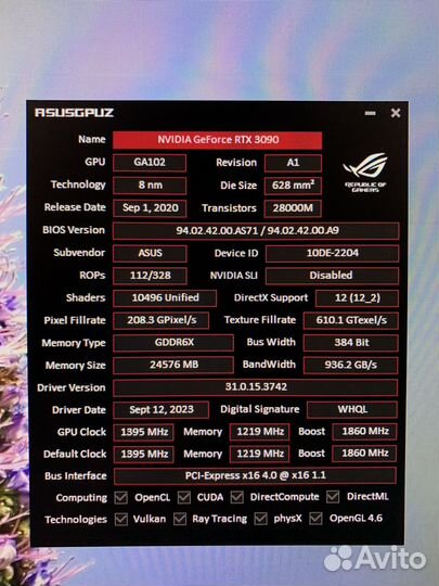 Видеокарта asus RTX 3090 ROG Strix EVA Edition