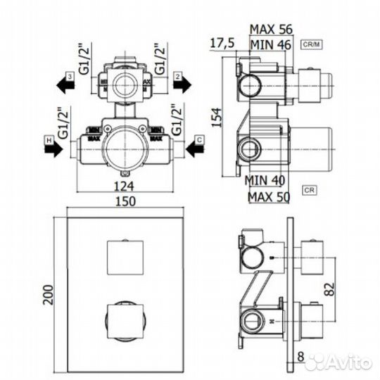 Термостат для ванны Paffoni Level LEQ518CR